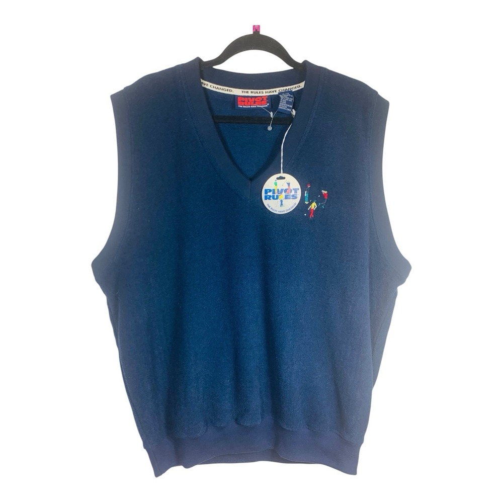 Pivot Rules Mens XL Golf Vest Embroidered with Golfers on the chest Poly Cotton